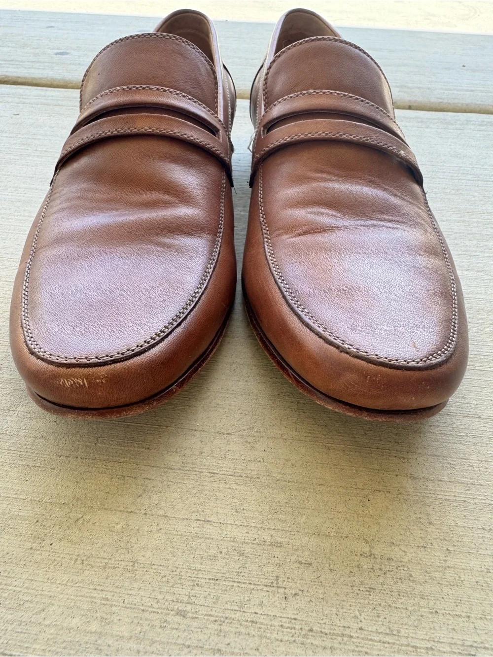 Kenneth Cole “Plug Of War”  Brown Leather Penny Loafers